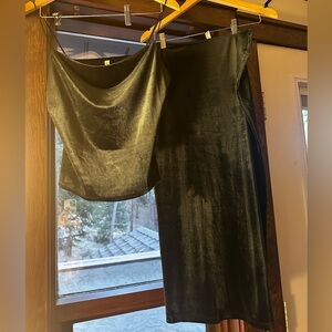Gentle fawn velvet skirt and tank set
